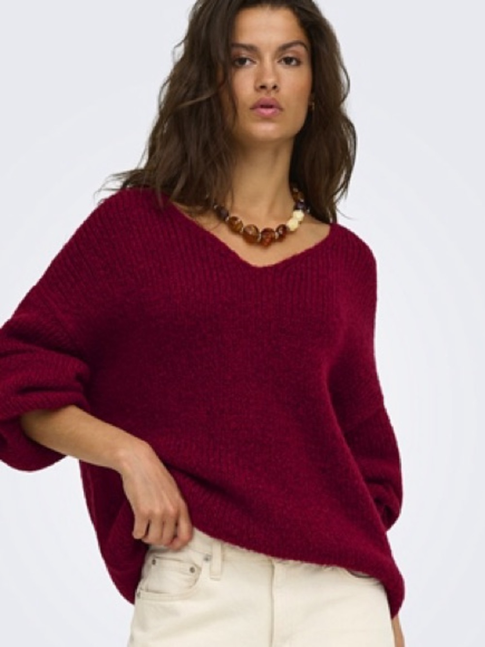 She + Sky | NWT Oversized Burgundy Knit Poncho Sweater Sz OS